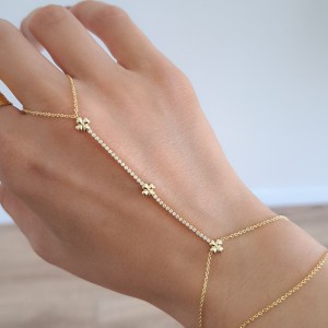 دستبند تمیمه تنیسی شبدر خوش‌شانسی