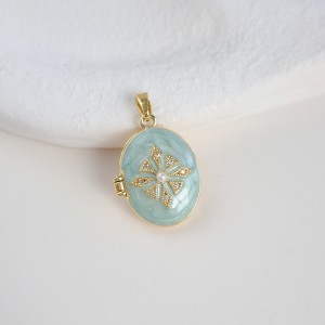 لاکت بیضی ستاره مروارید و نگین دار*