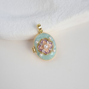 لاکت بیضی مرواریدهای ریز سبز*