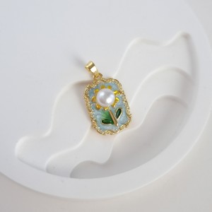 آویز بدون زنجیر گل مروارید