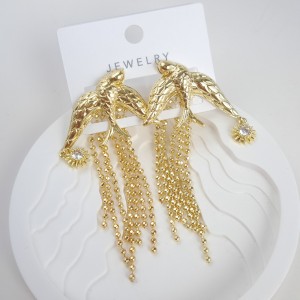 گوشواره پرستو آویز زنجیری*