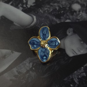 کاور دکمه گل میناکاری آبی*