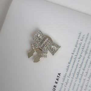 کاور دکمه پاپیون فول نگین نقره ای*