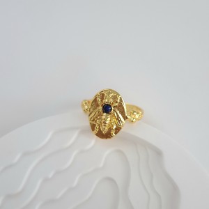 انگشتر وینتیج اروپایی زنبور نگین مشکی*