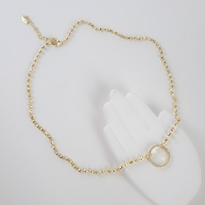 گردنبند ال برناردو دایره نگین دارروکش طلا