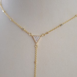 گردنبند آویز بلند فول نگین