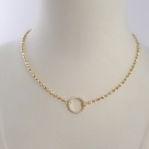 گردنبند ال برناردو دایره نگین دارروکش طلا*