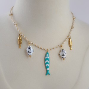 گردنبند نخی چارم ماهی بلند