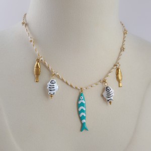 گردنبند نخی چارم ماهی بلند