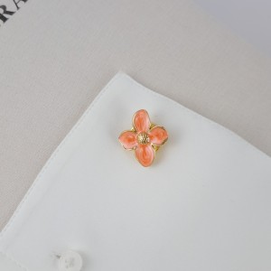 کاور دکمه گل میناکاری نارنجی *