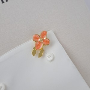 کاور دکمه گل میناکاری نارنجی *