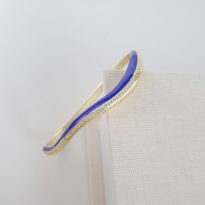 دستبند موج طرح طلا میناکاری آبی*