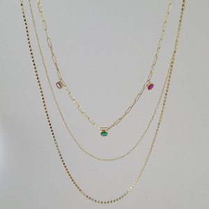 گردنبند سه ردیفه نگین رنگی*