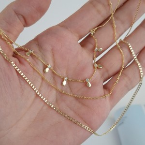 گردنبند سه ردیفه پولکی*