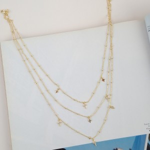 گردنبند سه ردیفه آویز ستاره