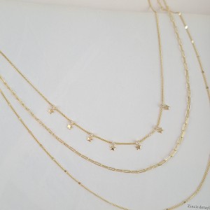 گردنبند سه ردیفه آویز ستاره و نگین*