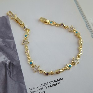 دستبند ماه، ستاره و دست همسا روکش طلا*