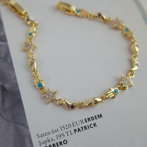 دستبند ماه، ستاره و دست همسا روکش طلا*