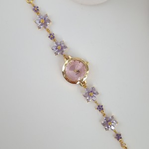 ساعت سواروسکی گل ریز و درشت بنفش*