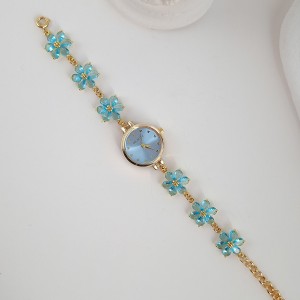 ساعت گل شش پر سواروسکی آبی تیفانی*