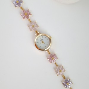 ساعت گل شش پر سواروسکی صورتی _ بنفش*