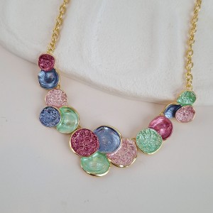 گردنبند میناکاری دایره دایره‌های رنگی*