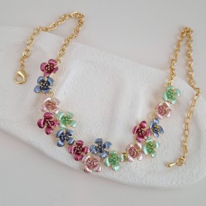 گردنبند گل‌های رنگی