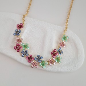 گردنبند مینا کاری گل‌های رنگی*