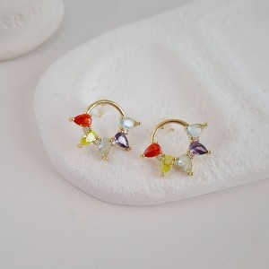 گوشواره اشک نگین رنگی سواروسکی *