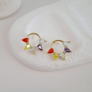 گوشواره اشک نگین رنگی سواروسکی *