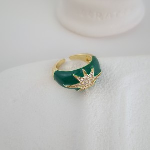 انگشتر مینا کاری سبز
