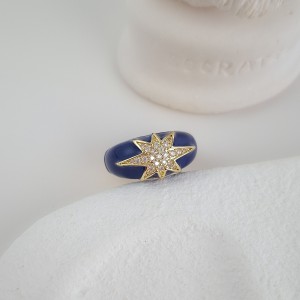 انگشتر مینا کاری سورمه‌ای