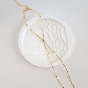 دستبند تمیمه ستاره نگین آبی *