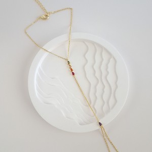 دستبند تمیمه نگین اشک مولتی کالر*