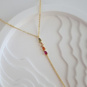 دستبند تمیمه نگین اشک مولتی کالر*