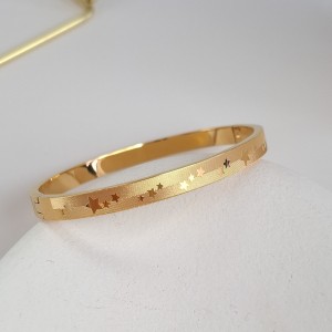 دستبند استیل پهن با طرح ستاره *