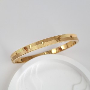 دستبند استیل پهن با طرح پروانه  *