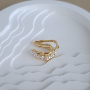 گوشواره ایرکاف سه لاین مرواریدی *