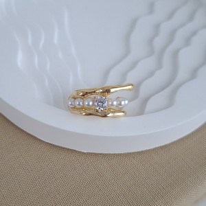 گوشواره ایرکاف سه لاین مرواریدی *