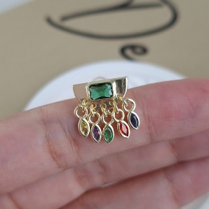 گوشواره اشک نگین رنگی سواروسکی *