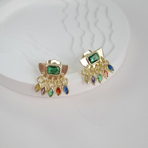 گوشواره اشک نگین رنگی سواروسکی *