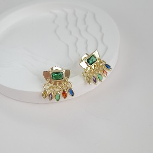 گوشواره اشک نگین رنگی سواروسکی *