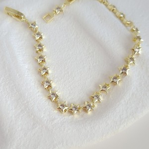 دستبند ستاره نگین زیرکنیوم طلایی *