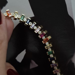 دستبند باگت رنگی مورب