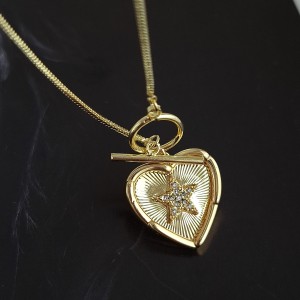 گردنبند قفل ملوانی قلب ستاره دار*