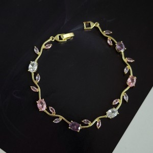 دستبند برگ و شاخه نگین سواروسکی