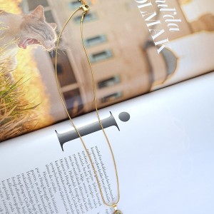 گردنبند استیل با پلاک سنگ طبیعی