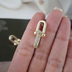 گوشواره تیفانی طلایی نگین‌دار