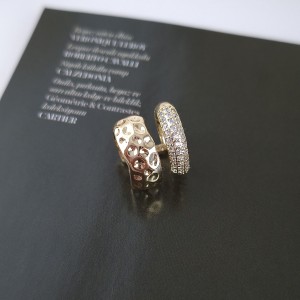 گوشواره ایرکاف دو لاین پهن و نگین‌دار