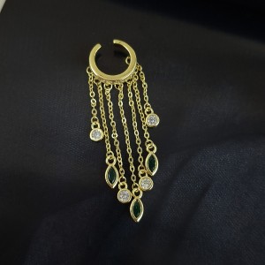 ایرکاف آویز بلند نگین سبز